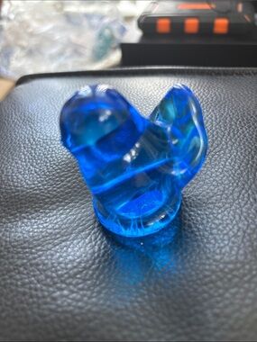Blue Glass Bird Of Happiness Cubby 
Leo Ward 1994 Handcrafted one of A kind